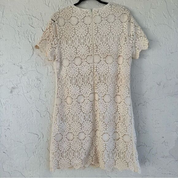 TORY BURCH Trixy Dress Women’s Large Crochet Lace Cream - Picture 6 of 10